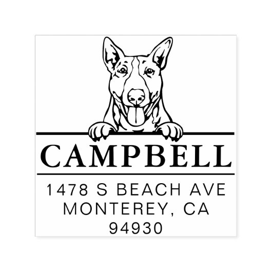 Niedlich Bullterer Custom Dog Address Briefmarke Permastempel (Design)