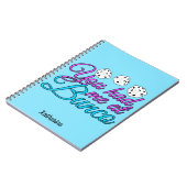 Niedlich Bunco Game Night Blue Personalisiert Notizblock (Linke Seite)