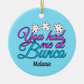 Niedlich Bunco Game Night Personalisiert Blue Weih Keramik Ornament (Vorne)