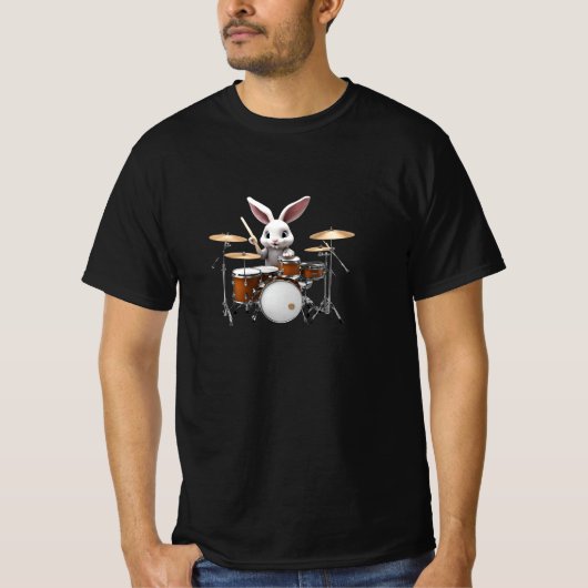 Niedlich Bunner Drummer T-Shirt (Vorderseite)