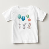 Niedlich Bunnies Bunny Balloons Custom Baby T - Sh Baby T-shirt (Vorderseite)