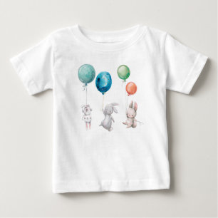 Niedlich Bunnies Bunny Balloons Custom Baby T - Sh Baby T-shirt