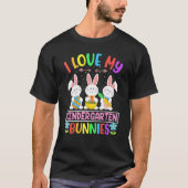 Niedlich Bunnies Funny I Liebe mein Kindergarten f T-Shirt (Vorderseite)
