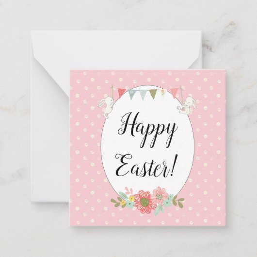 Niedlich Bunnies Happy Oaster Mitteilungskarte (Vorderseite)