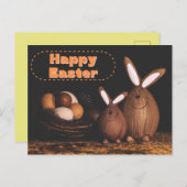 Niedlich Bunnies Happy Oaster Postcard Postkarte (Vorne/Hinten)