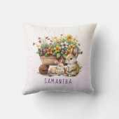 Niedlich Bunnies Individuelle Name Girl Osterl Kissen (Rückseite)