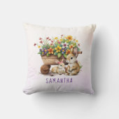 Niedlich Bunnies Individuelle Name Girl Osterl Kissen (Vorderseite)