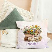 Niedlich Bunnies Individuelle Name Girl Osterl Kissen