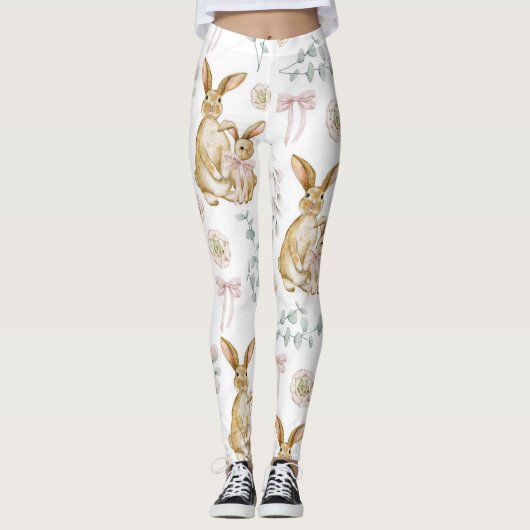 Niedlich Bunnies Leggings (Vorderseite)