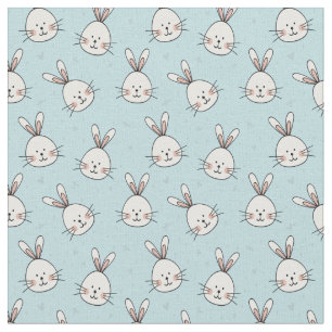 Niedlich Bunnies Muster auf Baby Blue Stoff
