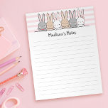 Niedlich Bunnies Personalisiert Notizblock<br><div class="desc">Personalisieren Sie dieses Notizblock einfach mit Ihrem individuelle Name und Titel. Das Design umfasst eine Reihe niedlicher handgezeichnet Cartoon.</div>