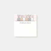 Niedlich Bunnies Personalisiert Post-it Klebezettel (Vorderseite)