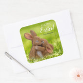 Niedlich Bunnies Personalisiertes Osteraufkleber-S Quadratischer Aufkleber (Umschlag)