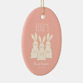 Niedlich Bunnies Personalisiertes Ostern Keramik Ornament (Rechts)