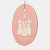 Niedlich Bunnies Personalisiertes Ostern Keramik Ornament (Links)