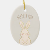 Niedlich Bunnies Personalisiertes Ostern Keramik Ornament (Hinten)