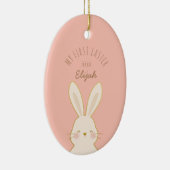 Niedlich Bunnies Personalisiertes Ostern Keramik Ornament (Rechts)