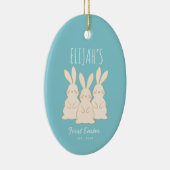 Niedlich Bunnies Personalisiertes Ostern Keramik Ornament (Rechts)