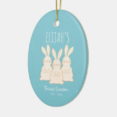 Niedlich Bunnies Personalisiertes Ostern Keramik Ornament (Links)