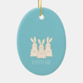 Niedlich Bunnies Personalisiertes Ostern Keramik Ornament (Hinten)