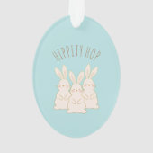 Niedlich Bunnies Personalisiertes Ostern Ornament (Rückseite)