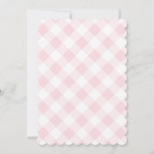 Niedlich Bunnies Pink Gingham Baby Girl Dusche Einladung (Rückseite)