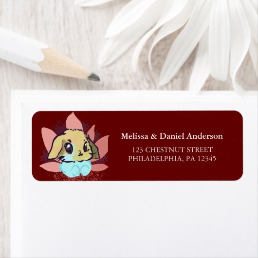 Niedlich Bunny Baby Shower Burgundy (Insitu)