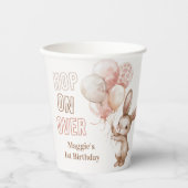 Niedlich Bunny Balloon Ostern Frühjahr 1. Geburtst Pappbecher (Vorderseite)