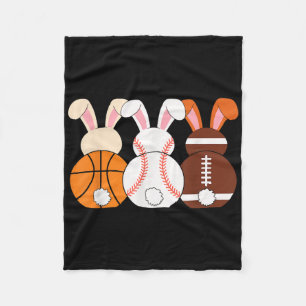 Niedlich Bunny Basketball Baseball Football Osterb Fleecedecke