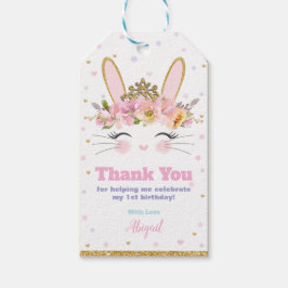 Niedlich Bunny Birthday Danke Ihnen für Gift Tags  Geschenkanhänger