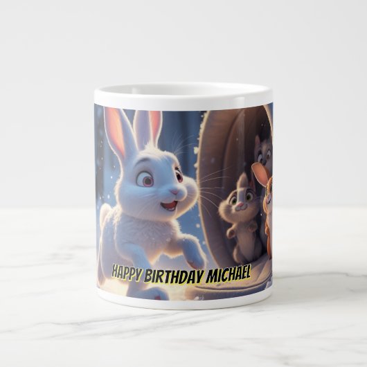 Niedlich Bunny Birthday Tasse - Kinder Personalisi (Vorderseite)