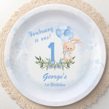Niedlich Bunny Blue 1. Geburtstag Junge Frühling