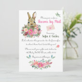 Niedlich Bunny Blush Rose Blume Kinderdusche per M Einladung (Stehend Vorderseite)