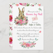 Niedlich Bunny Blush Rose Blume Kinderdusche per M Einladung (Vorne/Hinten)