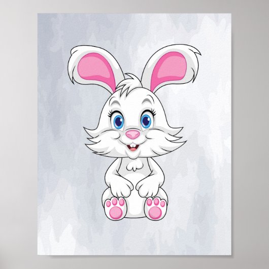Niedlich Bunny Cartoon Poster ! Baby Rabbit Wall A (Vorne)