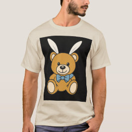 Niedlich Bunny Ears Teddy Bär Cartoon T - Shirt