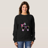 Niedlich Bunny Face Gefärbte Krawatte Bow Krawatte Sweatshirt (Vorne ganz)