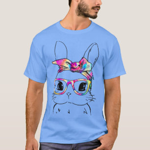 Niedlich Bunny Face Gefärbte Krawatte Brillen Oste T-Shirt