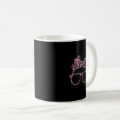 Niedlich Bunny Face Leopard Glasses Headband Happy Kaffeetasse (VorderseiteRechts)