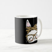 Niedlich Bunny Face Leopard Glasses Headband Happy Kaffeetasse (VorderseiteRechts)