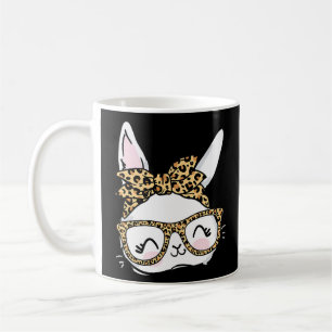 Niedlich Bunny Face Leopard Glasses Headband Happy Kaffeetasse
