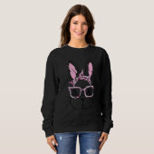 Niedlich Bunny Face Leopard Glasses Headband Happy Sweatshirt (Vorne ganz)