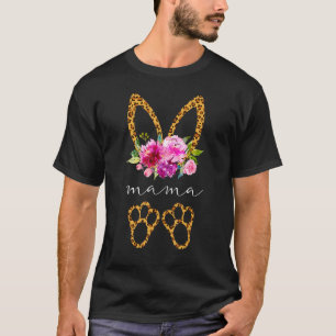 Niedlich Bunny Face Leopard Glasses Headband Mama T-Shirt