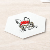 Niedlich Bunny Face Leopard Print Red Bandana Rabb Untersetzer (angewinkelt)