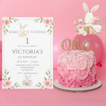 Niedlich Bunny First 1. Geburtstag Party