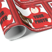 Niedlich Bunny First Christmas Custom Foto Geschenkpapier (Rolleneckpunkt)