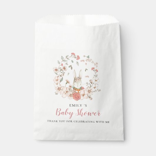 Niedlich Bunny Florals Vielen Dank Baby Dusche Geschenktütchen (Vorderseite)