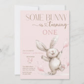 Niedlich Bunny Geburtstag Einladung (Vorderseite)