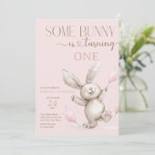 Niedlich Bunny Geburtstag Einladung (Stehend Vorderseite)