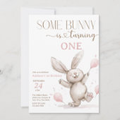 Niedlich Bunny Geburtstag Einladung (Vorderseite)